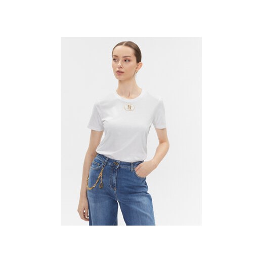 Elisabetta Franchi T-Shirt MA-45N-36E2-V180 Biały Regular Fit ze sklepu MODIVO w kategorii Bluzki damskie - zdjęcie 168627963