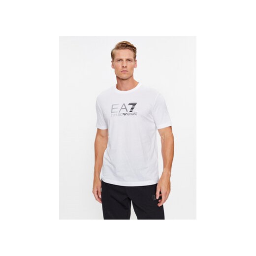 EA7 Emporio Armani T-Shirt 6RPT71 PJM9Z 1100 Biały Regular Fit ze sklepu MODIVO w kategorii T-shirty męskie - zdjęcie 168628041