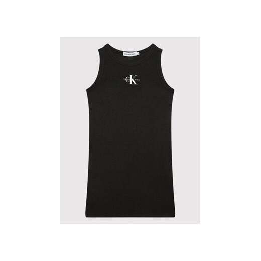 Calvin Klein Jeans Sukienka codzienna Monogram IG0IG01362 Czarny Slim Fit 16Y okazyjna cena MODIVO