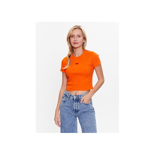 Hugo T-Shirt Deluisa 50489120 Pomarańczowy Slim Fit ze sklepu MODIVO w kategorii Bluzki damskie - zdjęcie 168628892