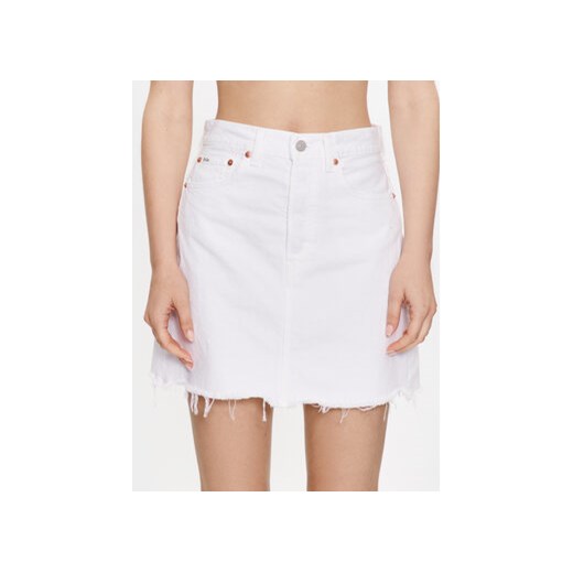 Polo Ralph Lauren Spódnica jeansowa 211903405001 Biały Slim Fit ze sklepu MODIVO w kategorii Spódnice - zdjęcie 168629011