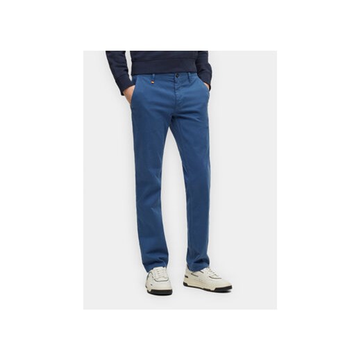 Boss Chinosy Schino 50470813 Niebieski Slim Fit ze sklepu MODIVO w kategorii Spodnie męskie - zdjęcie 168629221