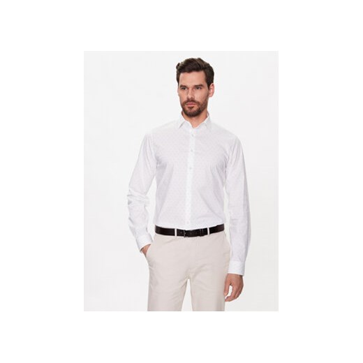 Calvin Klein Koszula K10K111289 Biały Slim Fit ze sklepu MODIVO w kategorii Koszule męskie - zdjęcie 168629760