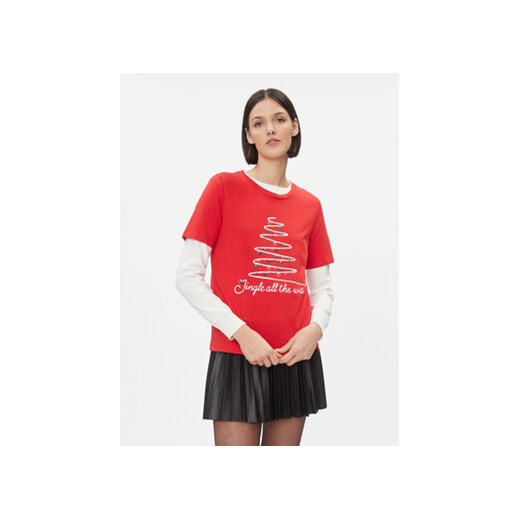 Vila T-Shirt 14090227 Czerwony Regular Fit ze sklepu MODIVO w kategorii Bluzki damskie - zdjęcie 168629971