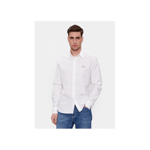 Calvin Klein Jeans Koszula Oxford J30J325027 Biały Slim Fit ze sklepu MODIVO w kategorii Koszule męskie - zdjęcie 168631013