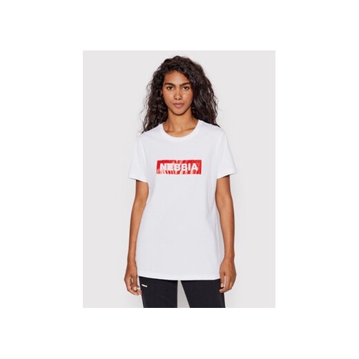 NEBBIA T-Shirt 592 Biały Regular Fit ze sklepu MODIVO w kategorii Bluzki damskie - zdjęcie 168632454