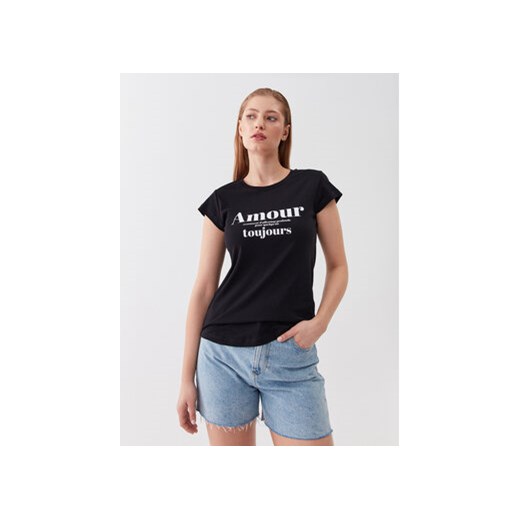 Zadig&Voltaire T-Shirt Skinny Amour Toujours JWTS01510 Czarny Regular Fit ze sklepu MODIVO w kategorii Bluzki damskie - zdjęcie 168632873