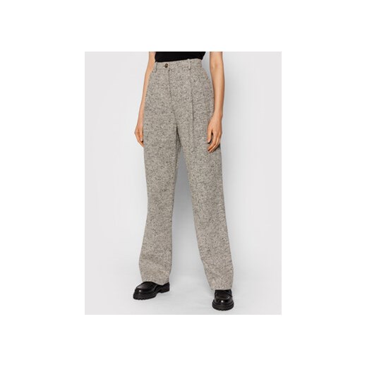 Tory Burch Spodnie materiałowe 85348 Szary Regular Fit ze sklepu MODIVO w kategorii Spodnie damskie - zdjęcie 168632892