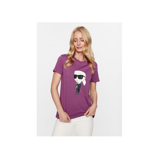 KARL LAGERFELD T-Shirt Ikonik 2.0 230W1700 Różowy Regular Fit Karl Lagerfeld XS MODIVO okazja