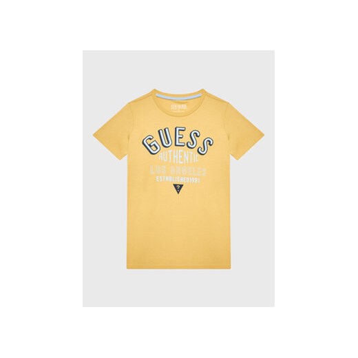 Guess T-Shirt N3RI09 K8HM0 Żółty Regular Fit ze sklepu MODIVO w kategorii T-shirty chłopięce - zdjęcie 168633414