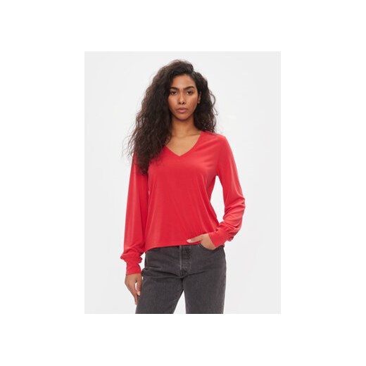 ONLY Bluzka 15310209 Czerwony Regular Fit ze sklepu MODIVO w kategorii Bluzki damskie - zdjęcie 168633822