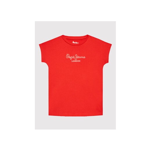 Pepe Jeans T-Shirt Nuria PG502460 Czerwony Regular Fit ze sklepu MODIVO w kategorii Bluzki dziewczęce - zdjęcie 168635940