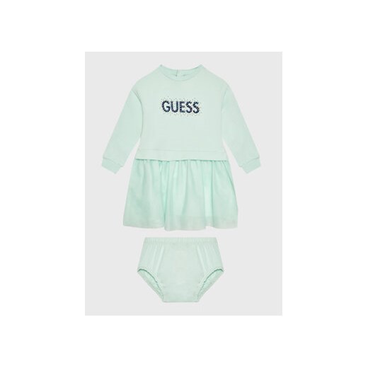 Guess Sukienka elegancka A3RK08 KA6V0 Zielony Regular Fit ze sklepu MODIVO w kategorii Sukienki niemowlęce - zdjęcie 168636400