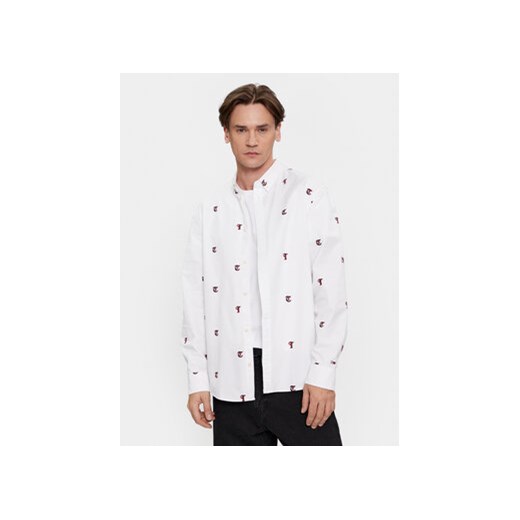 Tommy Jeans Koszula DM0DM17255 Biały Classic Fit ze sklepu MODIVO w kategorii Koszule męskie - zdjęcie 168636543