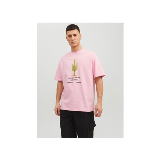 Jack&Jones T-Shirt Grocery 12230754 Różowy Oversize ze sklepu MODIVO w kategorii T-shirty męskie - zdjęcie 168636922