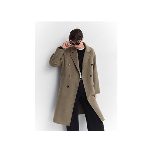 Mango Płaszcz wełniany 57085953 Brązowy Oversize Mango XL MODIVO promocyjna cena