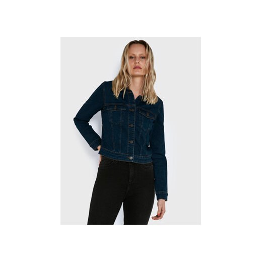 Noisy May Kurtka jeansowa Debra 27001163 Granatowy Slim Fit ze sklepu MODIVO w kategorii Kurtki damskie - zdjęcie 168639922