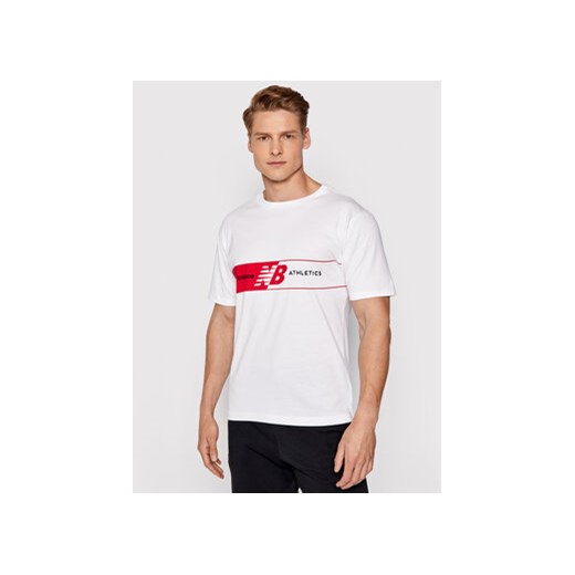 New Balance T-Shirt MT01510 Biały Relaxed Fit ze sklepu MODIVO w kategorii T-shirty męskie - zdjęcie 168640183