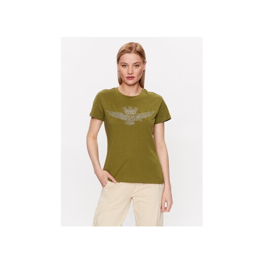 Aeronautica Militare T-Shirt 231TS2103DJ510 Zielony Regular Fit ze sklepu MODIVO w kategorii Bluzki damskie - zdjęcie 168640963