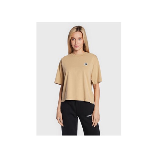 Carhartt WIP T-Shirt Nelson I029647 Beżowy Relaxed Fit ze sklepu MODIVO w kategorii Bluzki damskie - zdjęcie 168641504