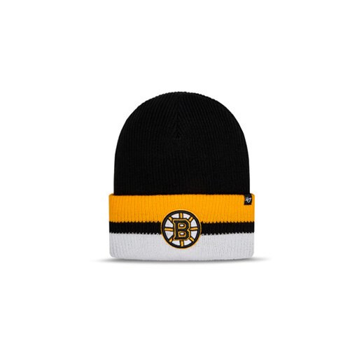 47 Brand Czapka NHL Boston Bruins Split Cuff '47 H-SPLCC01ACE-BK Czarny ze sklepu MODIVO w kategorii Czapki zimowe damskie - zdjęcie 168641693