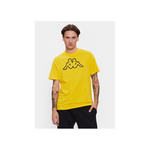Kappa T-Shirt Cromen 303HZ70 Żółty Regular Fit ze sklepu MODIVO w kategorii T-shirty męskie - zdjęcie 168642404