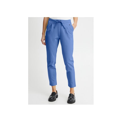 Fransa Spodnie materiałowe 20605622 Niebieski Regular Fit ze sklepu MODIVO w kategorii Spodnie damskie - zdjęcie 168642582