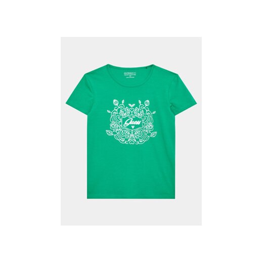 Guess T-Shirt J3GI20 K6YW1 Zielony Regular Fit ze sklepu MODIVO w kategorii Bluzki dziewczęce - zdjęcie 168643292