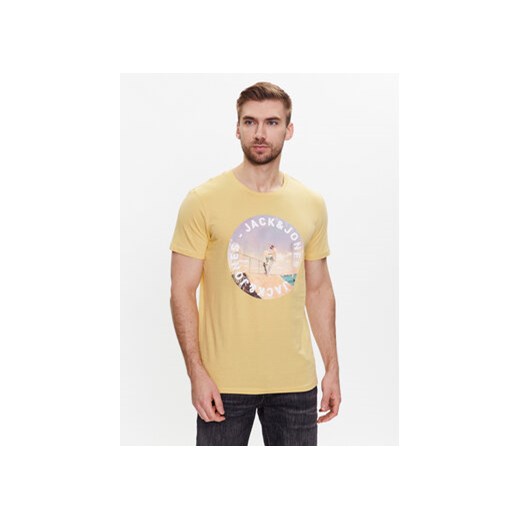 Jack&Jones T-Shirt Gem 12221007 Żółty Regular Fit ze sklepu MODIVO w kategorii T-shirty męskie - zdjęcie 168643471