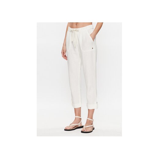 Roxy Spodnie materiałowe ERJNP03294 Biały Regular Fit ze sklepu MODIVO w kategorii Spodnie damskie - zdjęcie 168644163