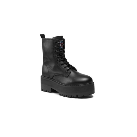 Tommy Jeans Botki Tjw Boot Zip Up EN0EN02305 Czarny Tommy Jeans 37 okazja MODIVO