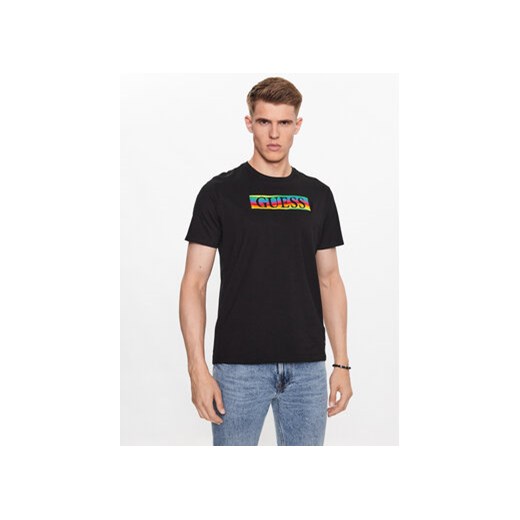 Guess T-Shirt M3YI60 K9RM1 Czarne rodowanie Slim Fit ze sklepu MODIVO w kategorii T-shirty męskie - zdjęcie 168645982