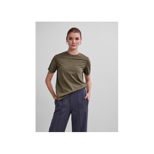 Pieces T-Shirt Ria 17086970 Zielony Regular Fit ze sklepu MODIVO w kategorii Bluzki damskie - zdjęcie 168646241