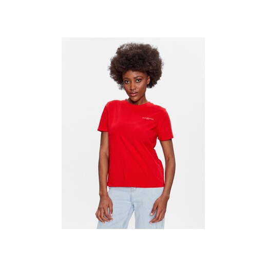 Tommy Hilfiger T-Shirt 1985 WW0WW37877 Czerwony Regular Fit ze sklepu MODIVO w kategorii Bluzki damskie - zdjęcie 168646690