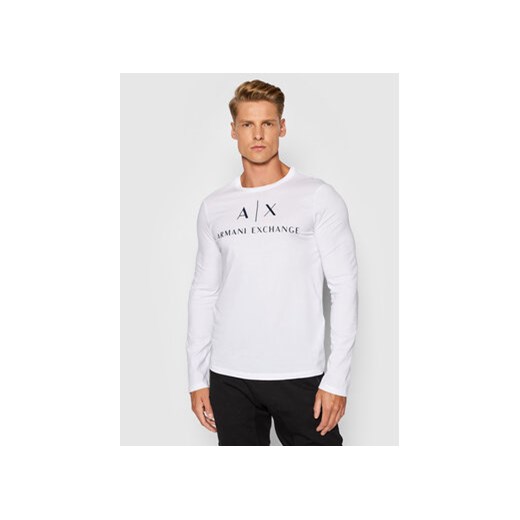 Armani Exchange Longsleeve 8NZTCH Z8H4Z 1100 Biały Slim Fit ze sklepu MODIVO w kategorii T-shirty męskie - zdjęcie 168646794