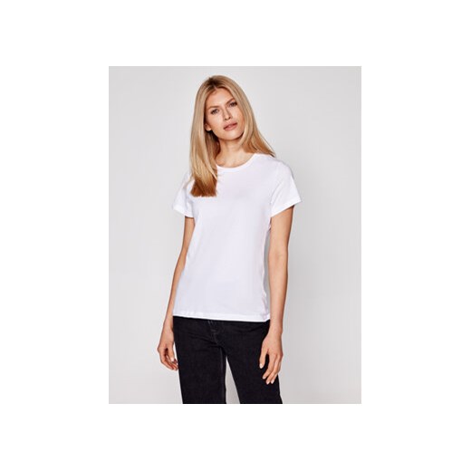 Samsøe Samsøe T-Shirt Solly Solid F00012050 Biały Regular Fit ze sklepu MODIVO w kategorii Bluzki damskie - zdjęcie 168647100