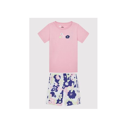 adidas Komplet t-shirt i spodenki Flower Print HC1949 Różowy Regular Fit ze sklepu MODIVO w kategorii Komplety dziewczęce - zdjęcie 168647352