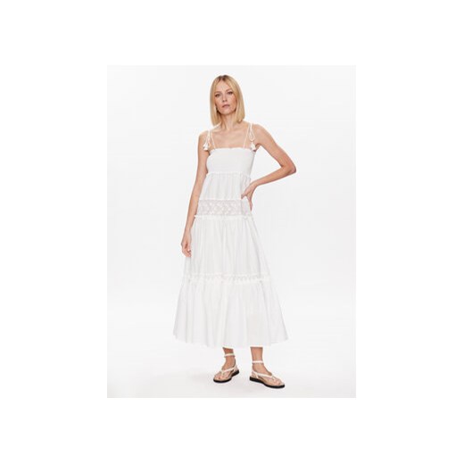 TWINSET Sukienka plażowa 231LM2YEE Biały Relaxed Fit ze sklepu MODIVO w kategorii Odzież plażowa - zdjęcie 168647390
