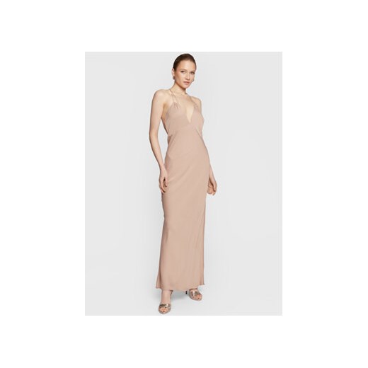 Calvin Klein Sukienka wieczorowa Shine Slip K20K205019 Beżowy Regular Fit ze sklepu MODIVO w kategorii Sukienki - zdjęcie 168647883