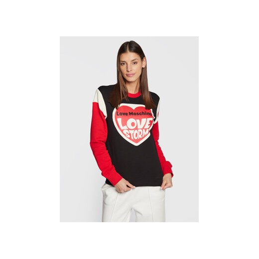 LOVE MOSCHINO Bluza W649101M 4055 Czarny Regular Fit ze sklepu MODIVO w kategorii Bluzy damskie - zdjęcie 168647991