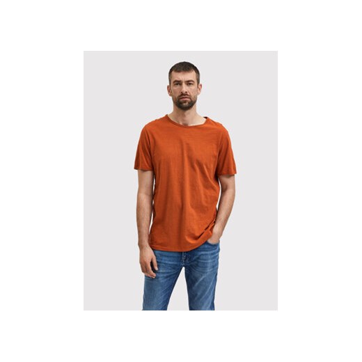 Selected Homme T-Shirt Morgan 16071775 Brązowy Regular Fit ze sklepu MODIVO w kategorii T-shirty męskie - zdjęcie 168648104
