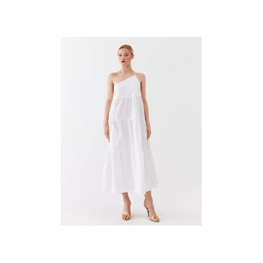 Patrizia Pepe Sukienka codzienna 2A2526/A9B9-W103 Biały Regular Fit ze sklepu MODIVO w kategorii Sukienki - zdjęcie 168648690