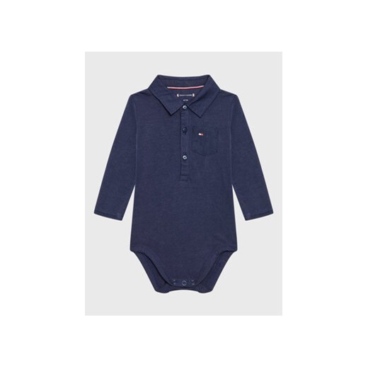 Tommy Hilfiger Body dziecięce Poplin Collar KN0KN01183 Granatowy Regular Fit Tommy Hilfiger 80 okazja MODIVO
