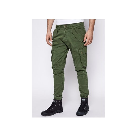 Alpha Industries Spodnie materiałowe Combat 126215 Zielony Slim Fit ze sklepu MODIVO w kategorii Spodnie męskie - zdjęcie 168648972