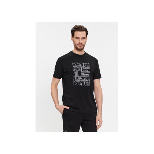 KARL LAGERFELD T-Shirt 755061 541221 Czarny Regular Fit ze sklepu MODIVO w kategorii T-shirty męskie - zdjęcie 168649523