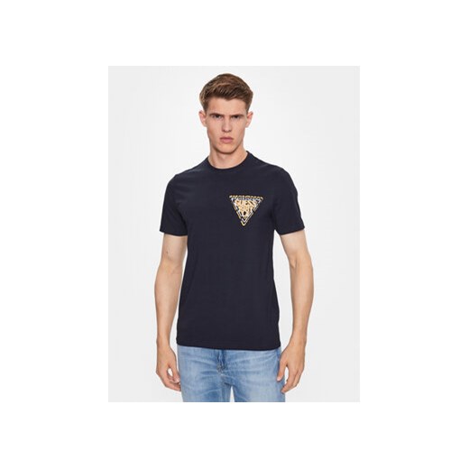Guess T-Shirt M3YI22 J1314 Granatowy Slim Fit ze sklepu MODIVO w kategorii T-shirty męskie - zdjęcie 168649552