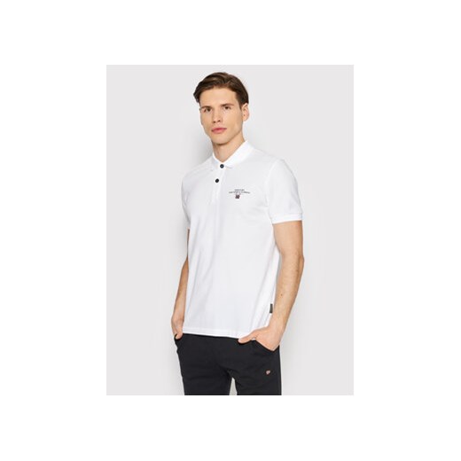 Napapijri Polo Elbas NP0A4GDL Biały Regular Fit ze sklepu MODIVO w kategorii T-shirty męskie - zdjęcie 168649612