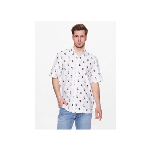 KARL LAGERFELD Koszula DISNEY 605994 532670 Biały Regular Fit ze sklepu MODIVO w kategorii Koszule męskie - zdjęcie 168649693