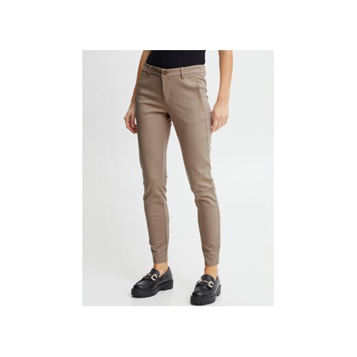 Fransa Spodnie materiałowe 20610830 Beżowy Regular Fit ze sklepu MODIVO w kategorii Spodnie damskie - zdjęcie 168649900