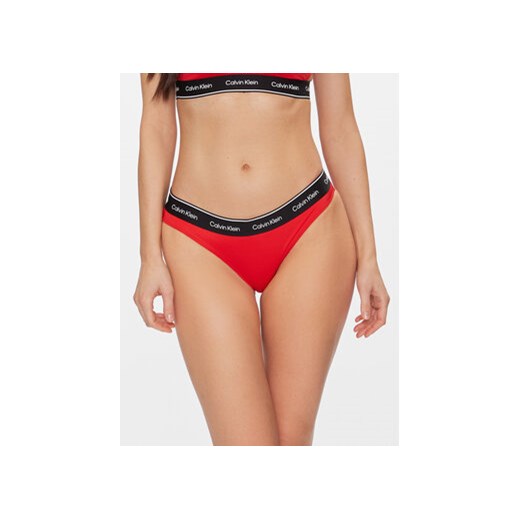 Calvin Klein Swimwear Dół od bikini KW0KW02428 Czerwony ze sklepu MODIVO w kategorii Stroje kąpielowe - zdjęcie 168650020